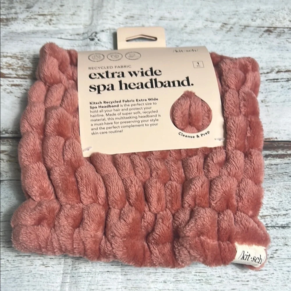 Kitsch Recycled Fabric Spa Headband in Dusty Rose
